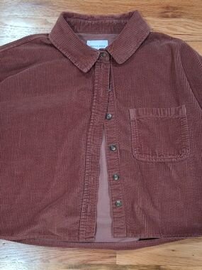 American Eagle Outfitters Rust Corduroy Button-Up Shirt